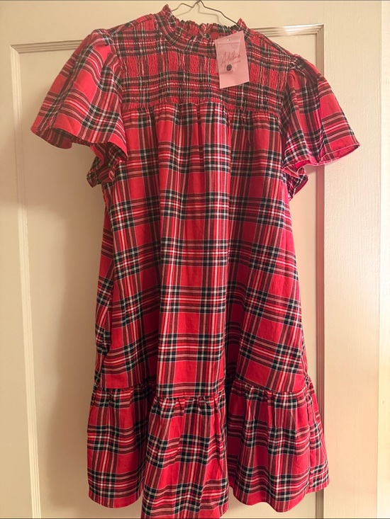 Sugarlips Dresses & Skirts - Sugarlips Red Plaid Smocked Yoke Flutter Dress
